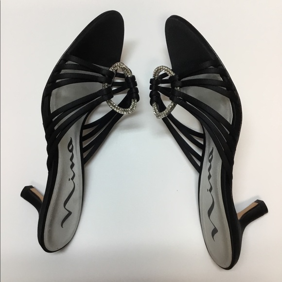 Trending Black with Rhinestones Heels.  Nina - Picture 3 of 8